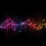 Abstract background with a musical sound waves design